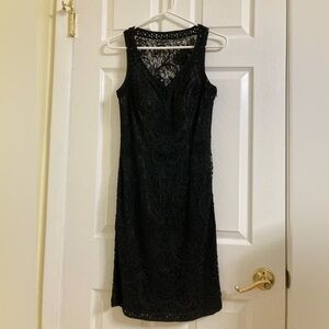 Sue Wong black lace dress. Lace back. Size 6. NWT